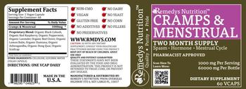 Remedys Nutrition Cramps & Menstrual 1000 mg - supplement