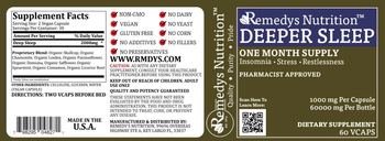 Remedys Nutrition Deeper Sleep 1000 mg - supplement