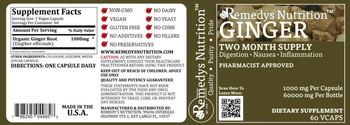 Remedys Nutrition Ginger 1000 mg - supplement