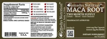Remedys Nutrition Maca Root 1000 mg - supplement
