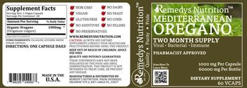 Remedys Nutrition Mediterranean Oregano 1000 mg - supplement