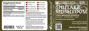 Remedys Nutrition Shiitake Mushroom 1000 mg - supplement