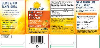 Renew Life Kids Probiotic Ear, Nose & Throat Orange Burst Flavor - probiotic supplement