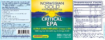 Renew Life Norwegian Gold Critical EPA Natural Orange Flavor - omega3 supplement