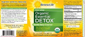 Renew Life Organic Essential Detox - supplement