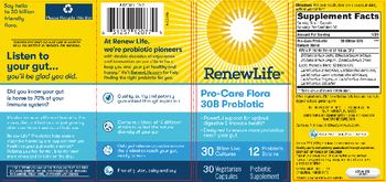 Renew Life Pro-Care Flora 30B Probiotic - probiotic supplement