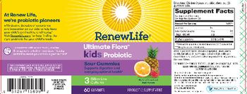 Renew Life Ultimate Flora Kids Probiotic Sour Gummies 3 Billion Live Cultures - probiotic supplement