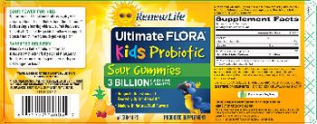 Renew Life Ultimate Flora Kids Probiotic Sour Gummies 3 Billion - probiotic supplement