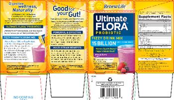 Renew Life Ultimate Flora Probiotic Fizzy Drink Mix 15 Billion Mixed Berry Flavor - probiotic supplement