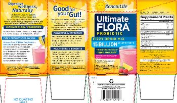 Renew Life Ultimate Flora Probiotic Fizzy Drink Mix 15 Billion Raspberry Lemonade Flavor - probiotic supplement