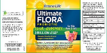 Renew Life Ultimate Flora Probiotic Sour Gummies 3 Billion - probiotic supplement