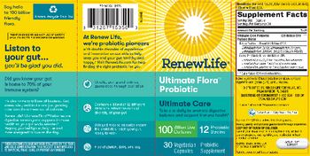 Renew Life Ultimate Flora Ultimate Care 100 Billion - probiotic supplement