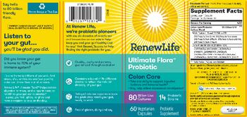 Renew Life Ultimate Flora Ultimate Flora Colon Care 80 Billion - probiotic supplement