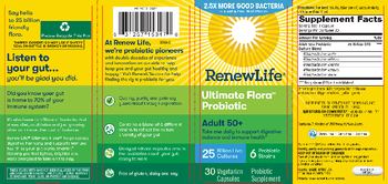 Renew Life Ultimate Flora Ultimate Flora Probiotic Adult 50+ 25 Billion - probiotic supplement