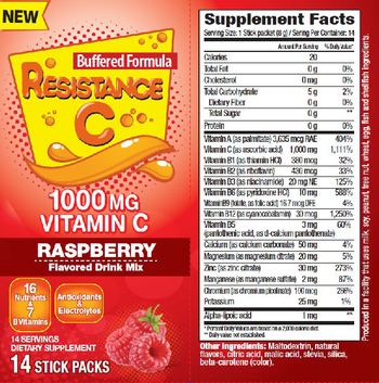 Resistance C Resistance C Raspberry Flavored Drink Mix - supplement