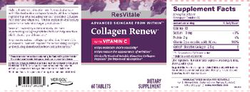ResVitale Collagen Renew With Vitamin C - supplement