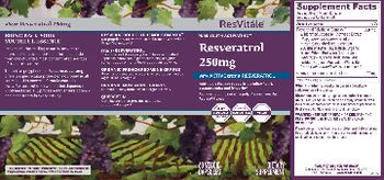 ResVitale Resveratrol 250 mg With Active Trans-Resveratrol - supplement