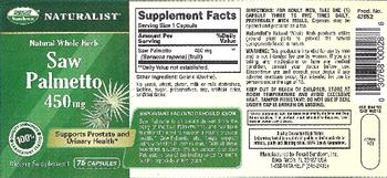 Rexal Sundown Naturalist Saw Palmetto 450 mg - supplement