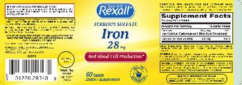 Rexall Ferrous Sulfate Iron 28 mg - supplement