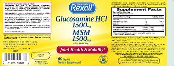 Rexall Glucosamine HCl 1500 mg MSM 1500 mg - supplement