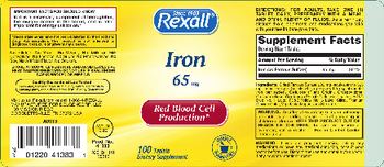 Rexall Iron 65 mg - supplement