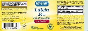 Rexall Lutein 20 mg With Zeaxanthin - supplement