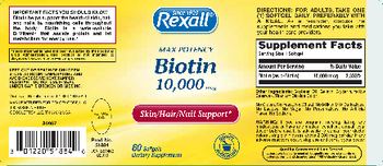 Rexall Max Potency Biotin 10,000 mcg - supplement