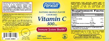 Rexall Natural Orange Flavor Chewable Vitamin C 500 mg - supplement