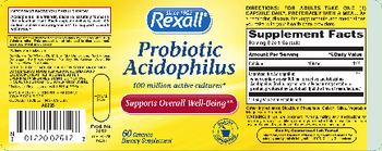 Rexall Probiotic Acidophilus - supplement