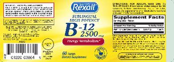 Rexall Sublingual High Potency B-12 2500 mcg - supplement