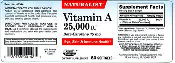 Rexall Sundown Naturalist Vitamin A 25,000 IU - supplement