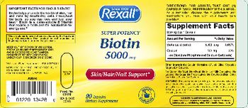 Rexall Super Potency Biotin 5000 mcg - supplement