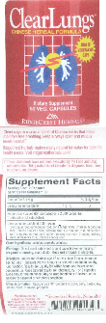 RidgeCrest Herbals ClearLungs - supplement