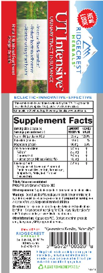 RidgeCrest Herbals UT Intensive - herbal nutritional supplement
