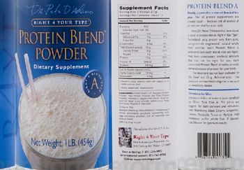 Right 4 Your Type Protein Blend Powder Right 4 Blood Type A - supplement