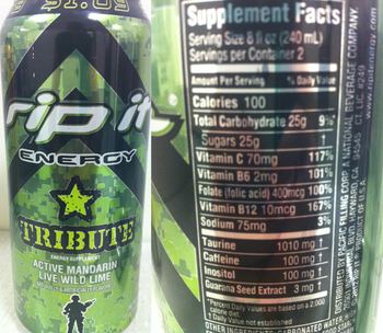 Rip It Energy Tribute Active Mandarin Live Wild Lime - energy supplement