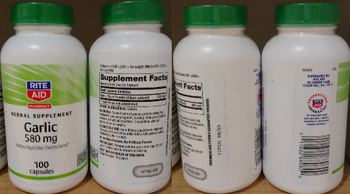 Rite Aid Pharmacy Garlic 580 mg - herbal supplement