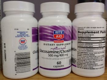 Rite Aid Pharmacy Natural Glucosamine/Chondroitin 500 mg/400 mg - supplement