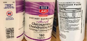 Rite Aid Pharmacy Natural Glucosamine/Chondroitin/MSM 1500 mg/1200 mg/900 mg - supplement