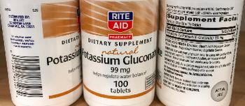Rite Aid Pharmacy Natural Potassium Gluconate 99 mg - supplement