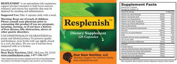 Roar Back Nutrition, LLC Resplenish - supplement