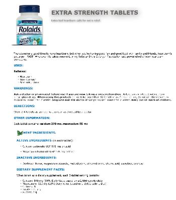 Rolaids Rolaids Extra Strength - antacidcalcium magnesium supplement