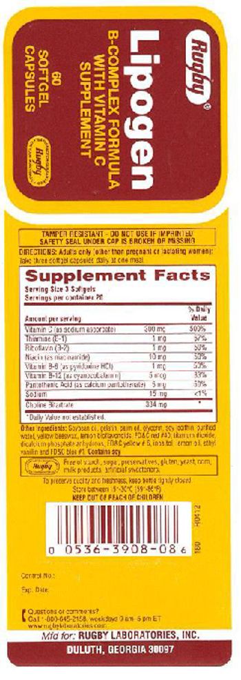 Rugby Lipogen - bcomplex formula with vitamin c supplement