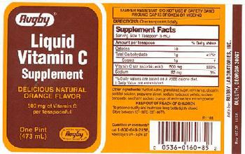Rugby Liquid Vitamin C Orange Flavor - supplement