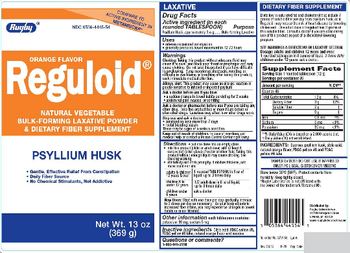 Rugby Reguloid Psyllium Husk Orange Flavor - natural vegetable bulkforming laxative powder fiber supplement