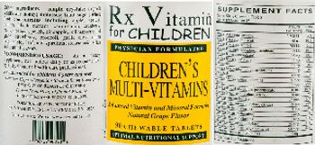 Rx Vitamin For Children Children's Multi-Vitamins Natural Grape Flavor - 