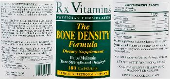 Rx Vitamins The Bone Density Formula - supplement