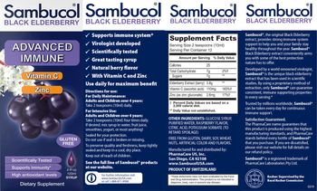Sambucol Black Elderberry Advanced Immune Syrup Natural Berry Flavor - supplement