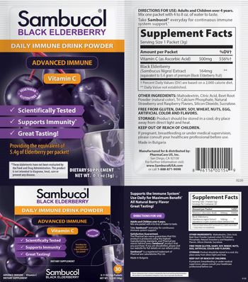 Sambucol Black Elderberry Daily Immune Drink Powder - supplement