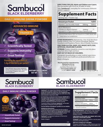 Sambucol Black Elderberry Daily Immune Drink Powder - supplement